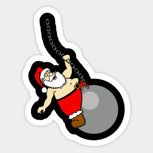 Santa on his Wrecking Ball Sticker